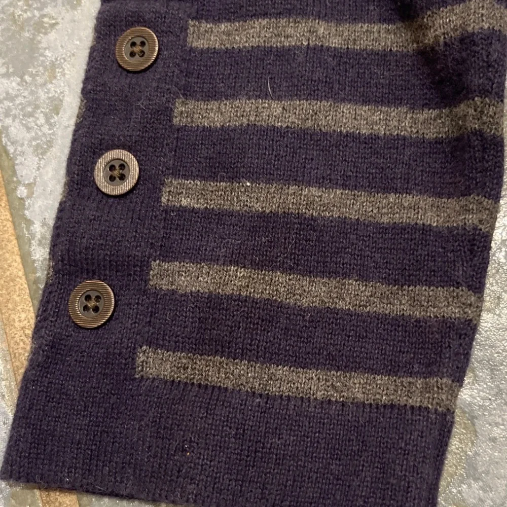 Banana Republic Sweater Dress Women's S Gray Blue Striped 3/4 Sleeve Cotton Knit - Picture 6 of 9